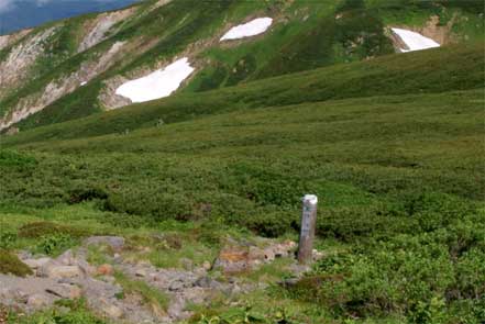 大汝峰岩間道分岐