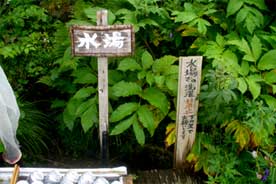 小屋横の水場