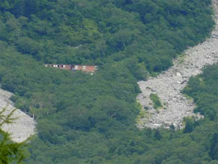 岳沢小屋（望遠