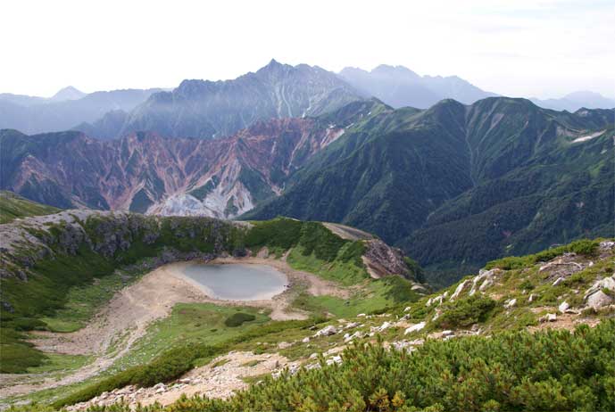 鷲羽岳頂上からの槍ヶ岳