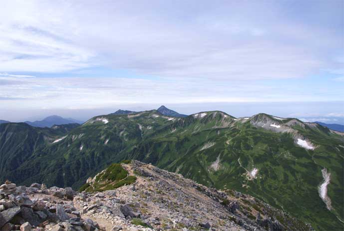 双六岳、笠ヶ岳、三俣蓮華岳