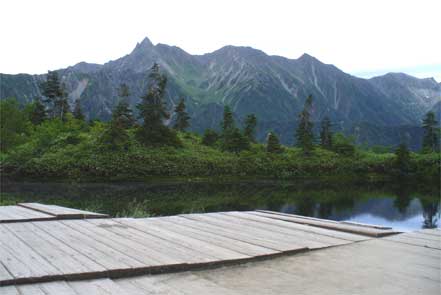 鏡平の池からの槍ヶ岳